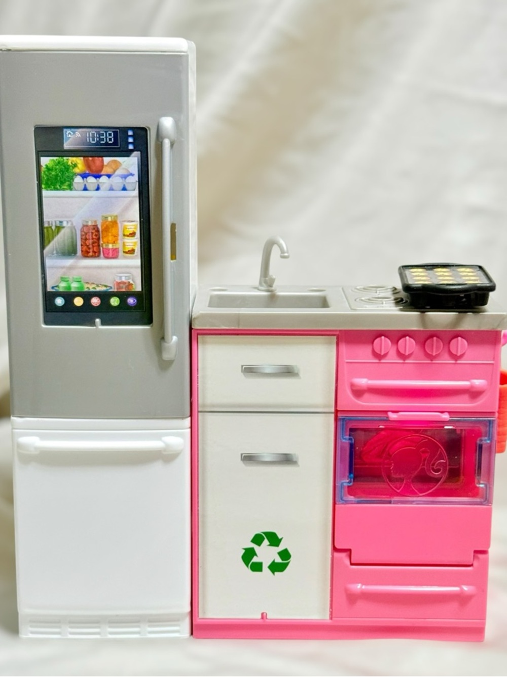 2018 Barbie Dreamhouse Kitchen Stove Oven Fridge Set Accessories Lights Sounds